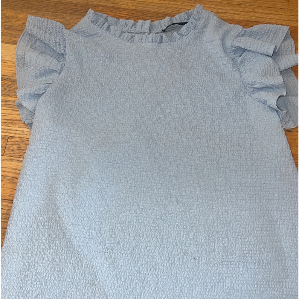 High Neck Ruffle Blouse